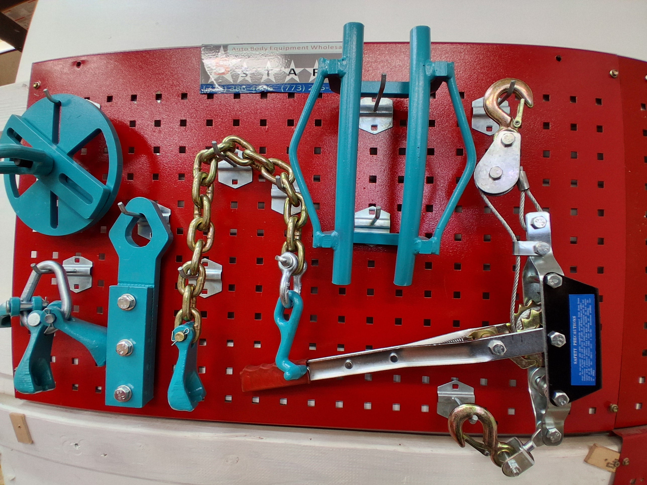 Set# 96 -6 pieces AUTO BODY FRAME MACHINE PULLING TOOLS & CLAMPS VALUE SET Set# 96 -6 pieces AUTO BODY FRAME MACHINE PULLING TOOLS & CLAMPS VALUE SET