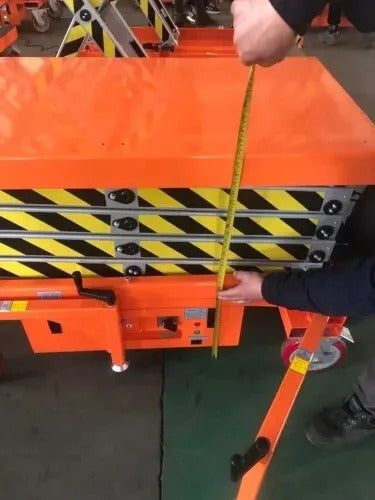 FREE SHIPPING NEW 5 STAR 19 FEET MAX LIFT ELECTRIC SCISSOR LIFT MAN LIFT 660 lbs load capacity demonstrated with heavy equipment on lift