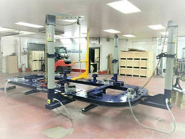 FREE SHIPPING NEW 22 FEET LONG AUTO BODY NEW FRAME MACHINE 30 TON = 3 TOWERS Adjustable tower collars for precise pulling height and angle