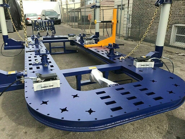 FREE DELIVERY NEW 18 FEET LONG AUTO BODY FRAME MACHINE 4 TOWERS COMPLETE PCKG Air/Hydraulic Pump System for Auto Body Machine