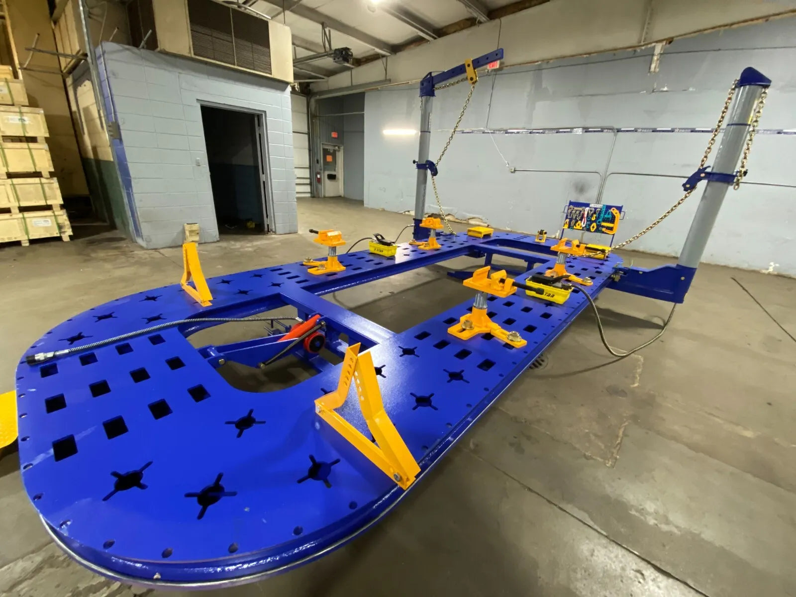 FREE SHIPPING - NEW 18 FEET AUTO BODY FRAME MACHINE + CLAMPS & TOOLS CART Auto Body Frame Straightening Machine for Full-Frame Vehicles