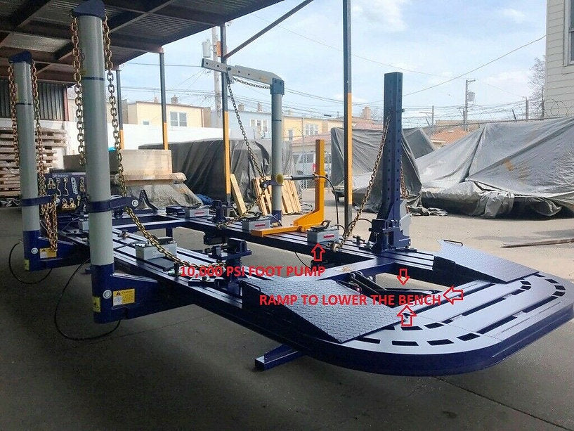 FREE SHIPPING NEW 24 FEET 4 TOWERS AUTO BODY FRAME MACHINE 40 TON HEAVY DUTY Car Frame Straightening Tools