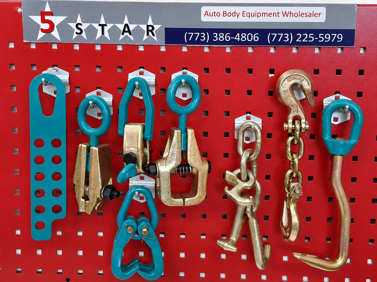 SET#13 - 8 PIECE AUTO BODY FRAME MACHINE TOOLS AND CLAMP CHAIN SPECIAL PRICING