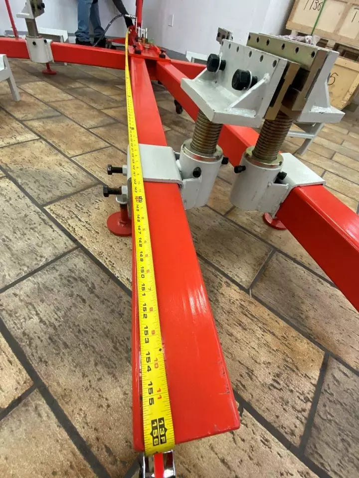 Auto Frame Straightening Body Puller with Roof, Tools & Air Go Jack / Free Local pickup only Color may vary: Auto Body Frame Straightener with roof attachment and tools