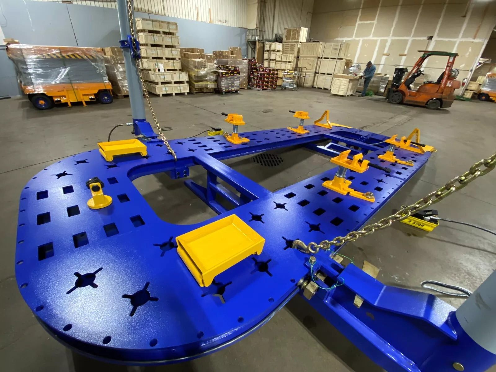 FREE SHIPPING - NEW 18 FEET AUTO BODY FRAME MACHINE + CLAMPS & TOOLS CART Down-Pull Attachments and Hydraulic Pumps for Frame Machine