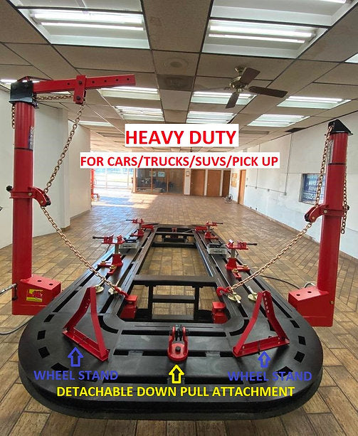 FREE SHIPPING NEW 18 FEET 2 TOWERS AUTO BODY SHOP FRAME MACHINE COMPLETE PACKAGE Durable tilt bed frame rack with adjustable height clamping assemblies