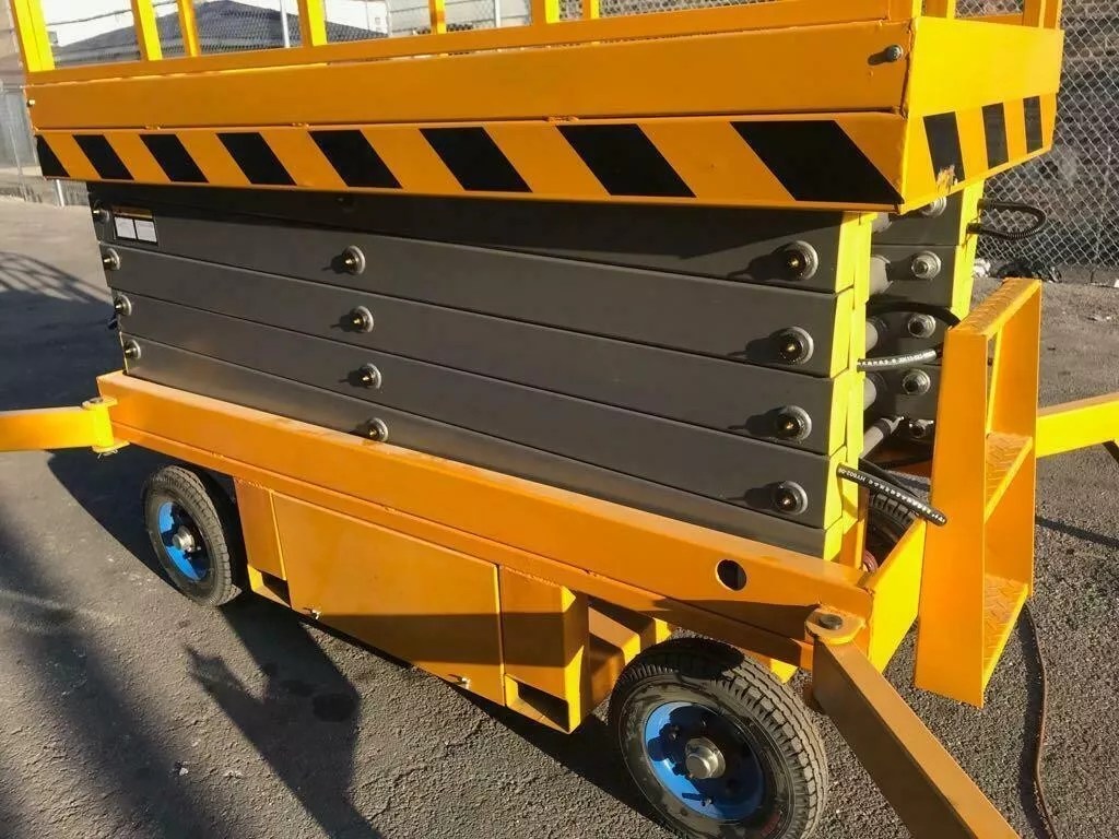 Electric lift platform close-up