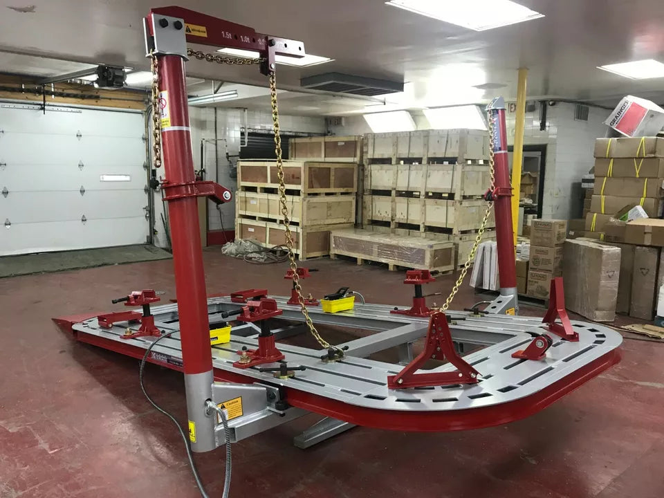 Frame machine with multiple tie-down points and adjustable clamps