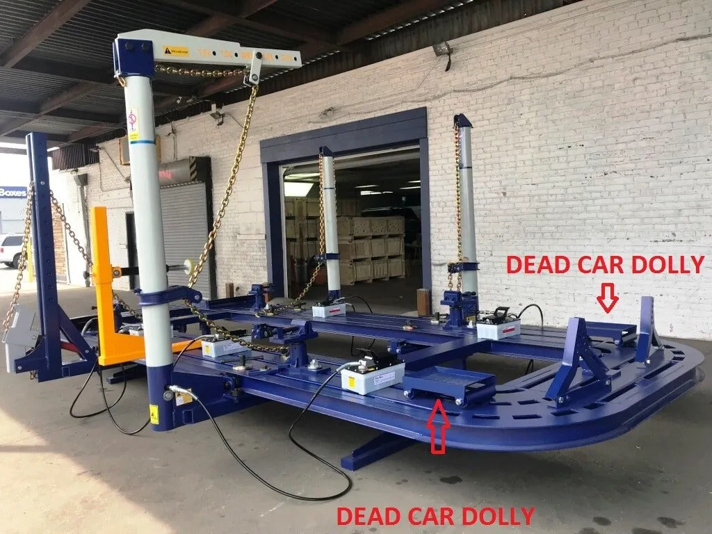 FREE DELIVERY - NEW 22 FEET 4 TOWERS AUTO BODY FRAME MACHINE 360 DEGREES 40 TON Free tools and accessories included with the vehicle frame machine
