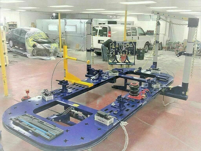 FREE SHIPPING NEW 22 FEET LONG AUTO BODY NEW FRAME MACHINE 30 TON = 3 TOWERS Full-frame repair machine with drive-on ramps for easy vehicle loading