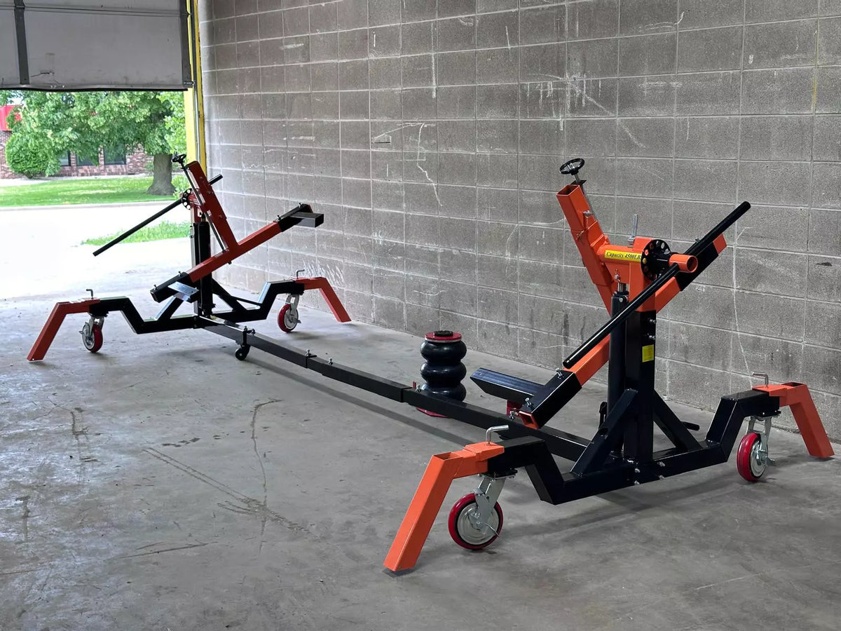 Heavy-duty balancing system on car rotisserie