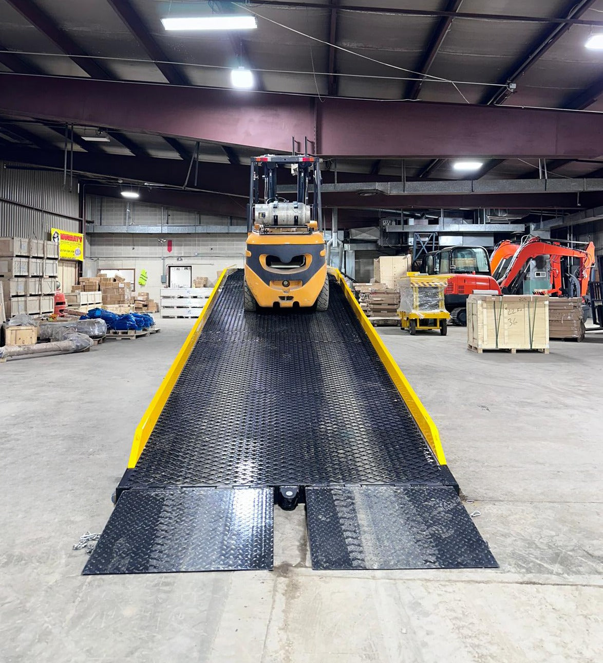 FREE SHIPPING Yard Ramp, Trailer loading Dock, 35 Ft Long 83 High Side Rails for Safety on Trailer Loading Ramp