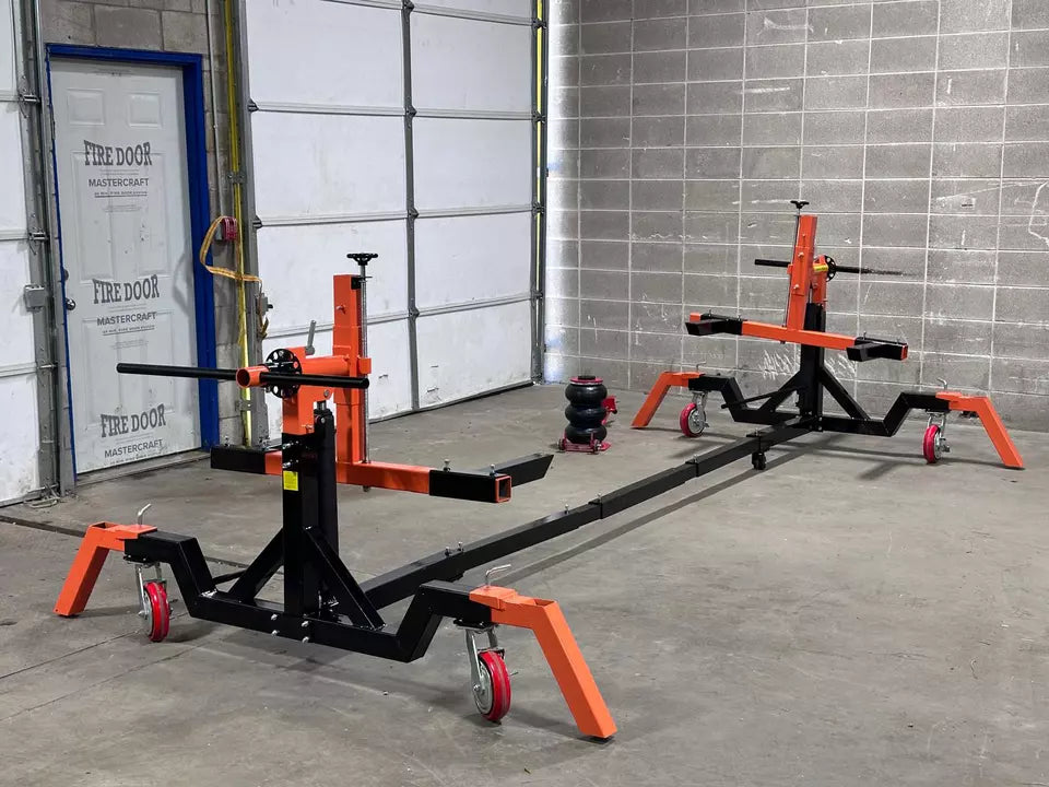 Hydraulic car rotisserie with air jack