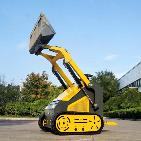 FREE DELIVERY NEW 2024 Mini Skid Steer Track Loader 23HP Gas EPA B&S Engine Mini skid steer maneuvering in a tight space at a job site