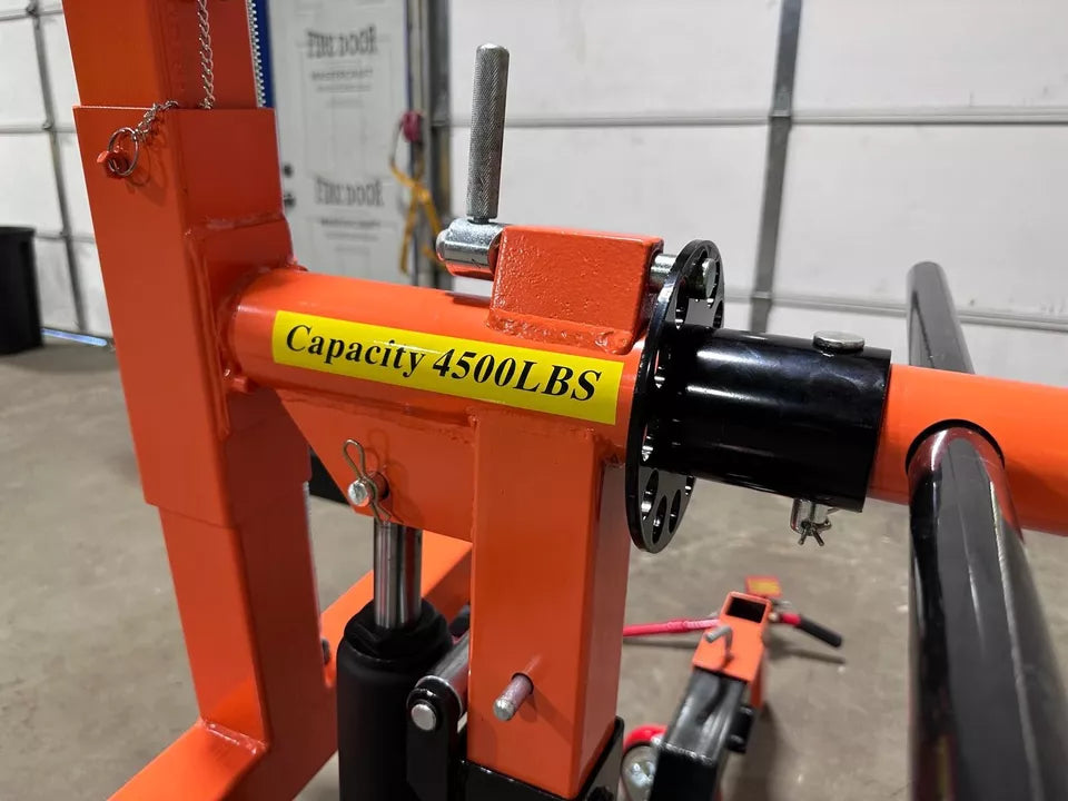 Car Body Rotisserie | 4500 lb Hydraulic Rotisserie + 3 Ton Jack | Local Pickup Phenolic resin swivel casters on rotisserie