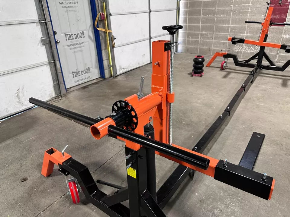 Telescoping center bar car rotisserie