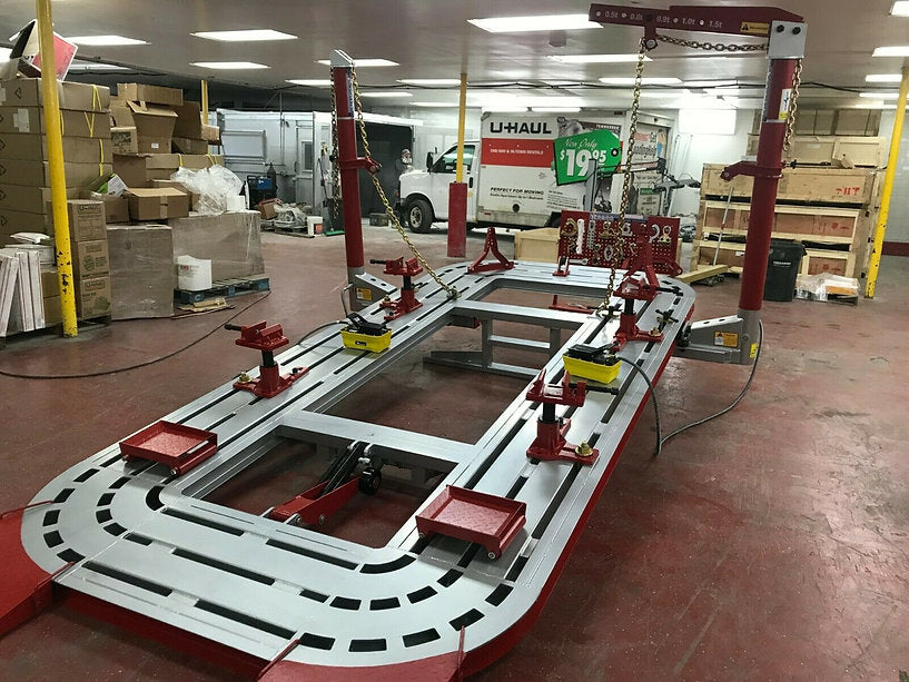 FREE SHIPPING NEW 16 FEET AUTO BODY FRAME MACHINE + CLAMPS 360 MOVN TOWERS. Universal Anchoring System