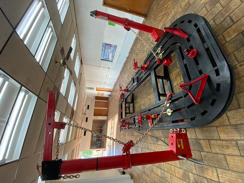 FREE SHIPPING NEW 18 FEET 2 TOWERS AUTO BODY SHOP FRAME MACHINE COMPLETE PACKAGE Universal anchoring system and adjustable pinch weld assemblies