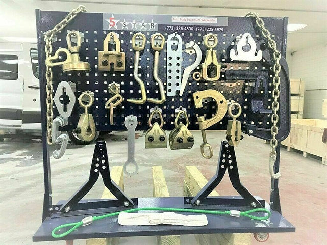 FREE SHIPPING NEW 22 FEET LONG AUTO BODY NEW FRAME MACHINE 30 TON = 3 TOWERS Universal anchoring system with adjustable height clamping assemblies