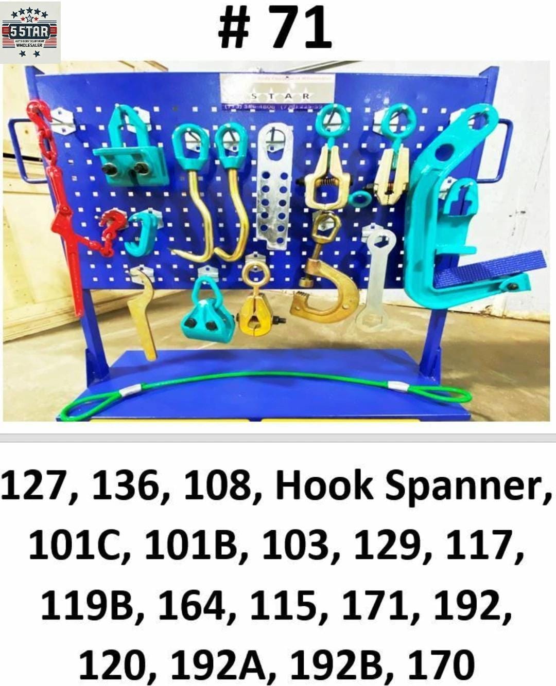 SET#71 - 18 PIECE HEAVY DUTY AUTO BODY FRAME MACHINE PULLING TOOLS & CLAMPS SET SET#71 - 18 PIECE HEAVY DUTY AUTO BODY FRAME MACHINE PULLING TOOLS & CLAMPS SET