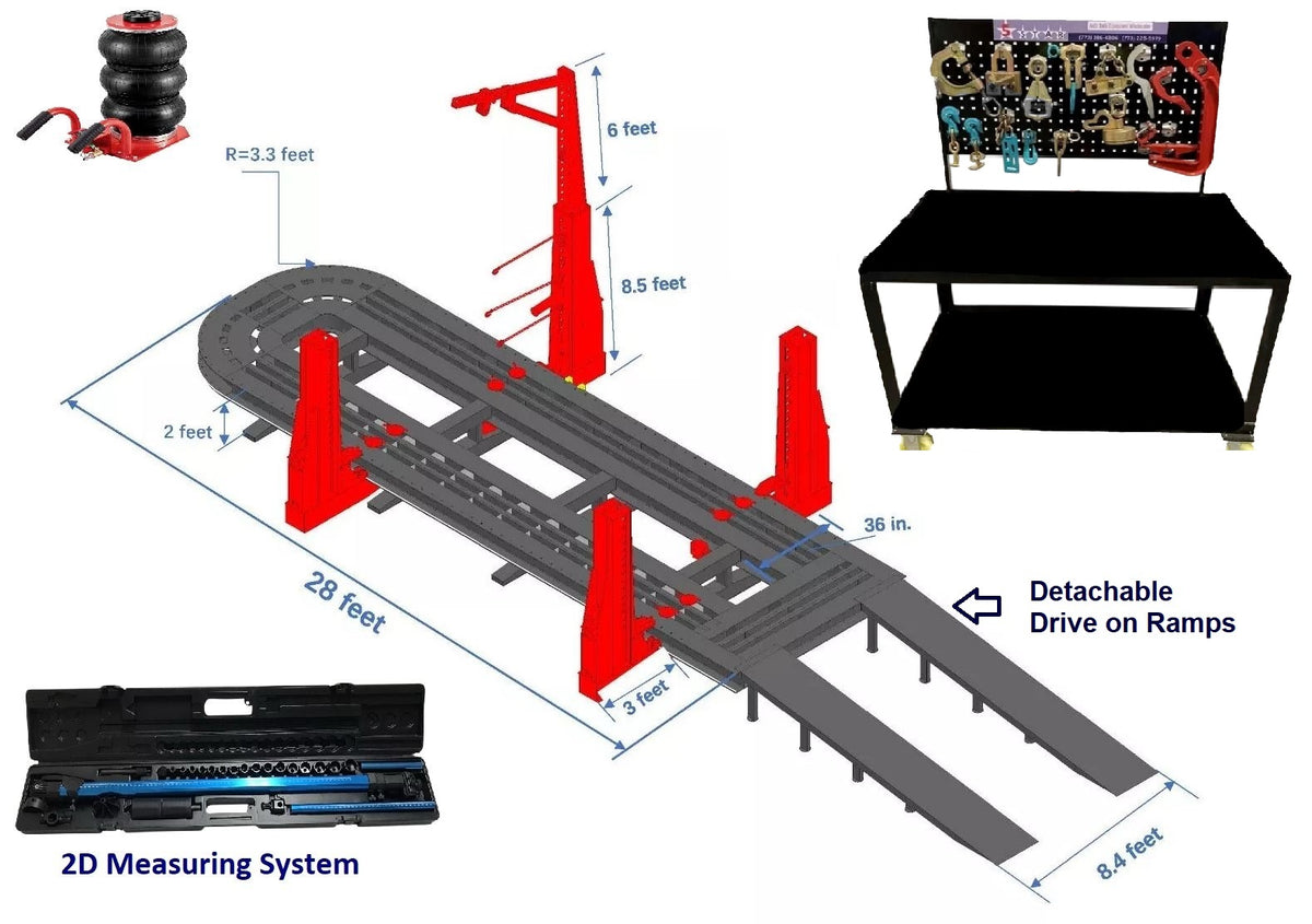 FREE SHIPING NEW 28 FEET LONG 4 TOWERS HEAVY DUTY 25-Ton pulling capacity towers