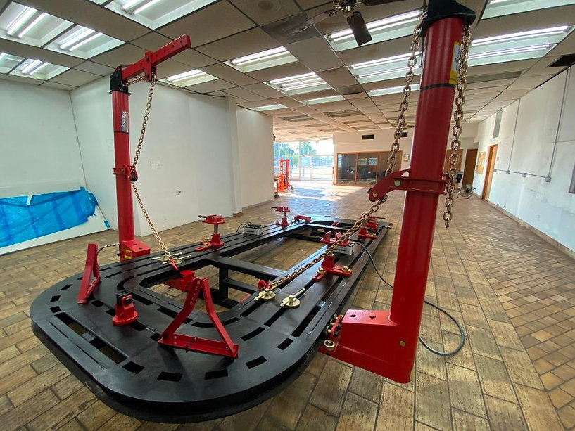 FREE SHIPPING NEW 18 FEET 2 TOWERS AUTO BODY SHOP FRAME MACHINE COMPLETE PACKAGE  auto body frame machine with accessories