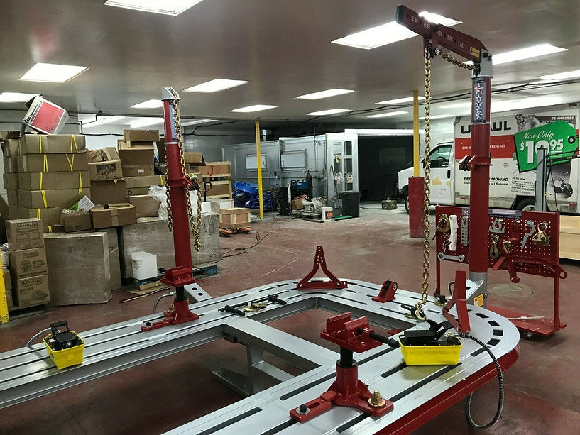 FREE SHIPPING NEW 16 FEET AUTO BODY FRAME MACHINE + CLAMPS 360 MOVN TOWERS. frame machines
