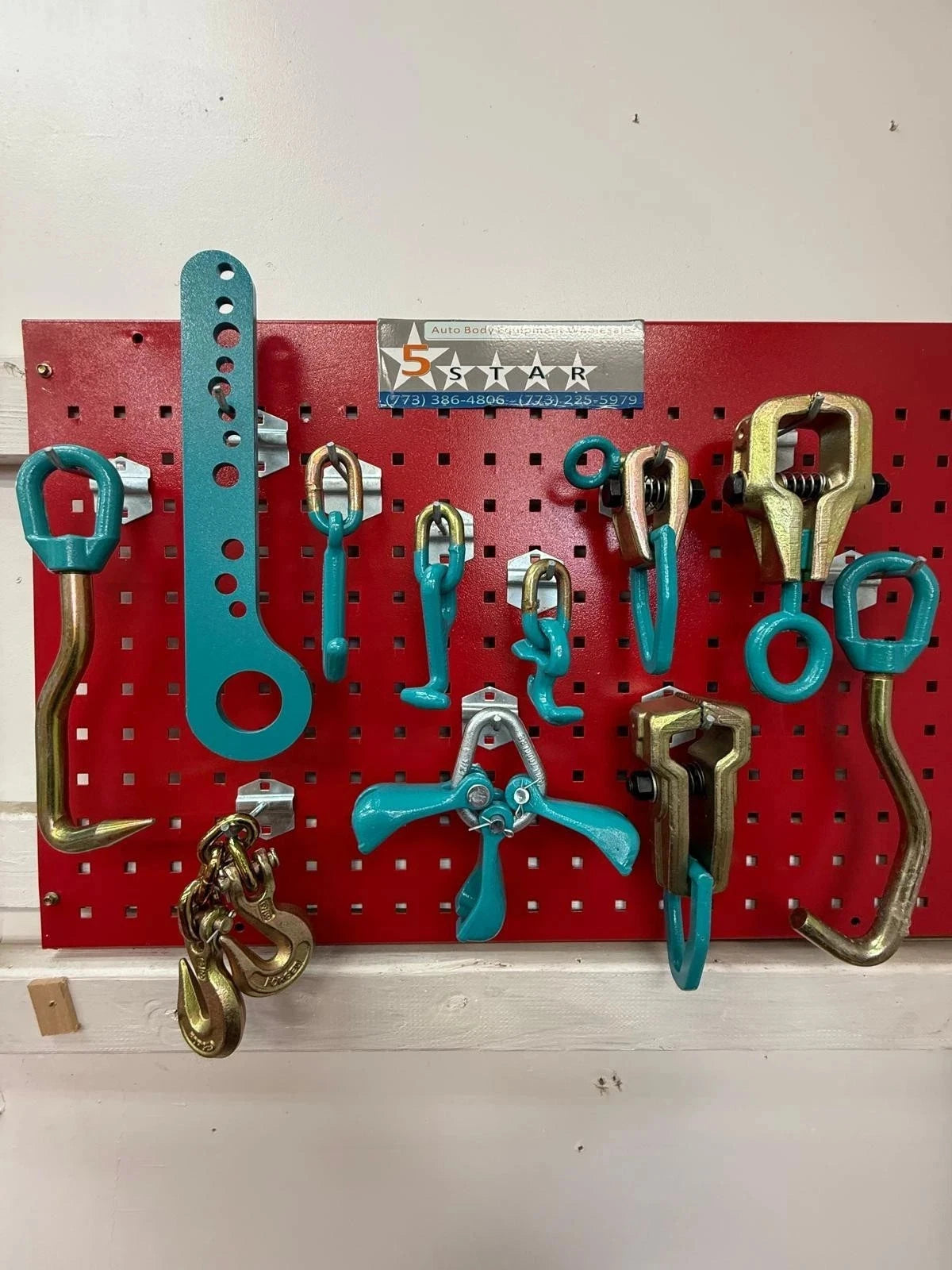 Set# 95 -11 pieces AUTO BODY FRAME MACHINE PULLING TOOLS & CLAMPS VALUE SET Set# 95 -11 pieces AUTO BODY FRAME MACHINE PULLING TOOLS & CLAMPS VALUE SET