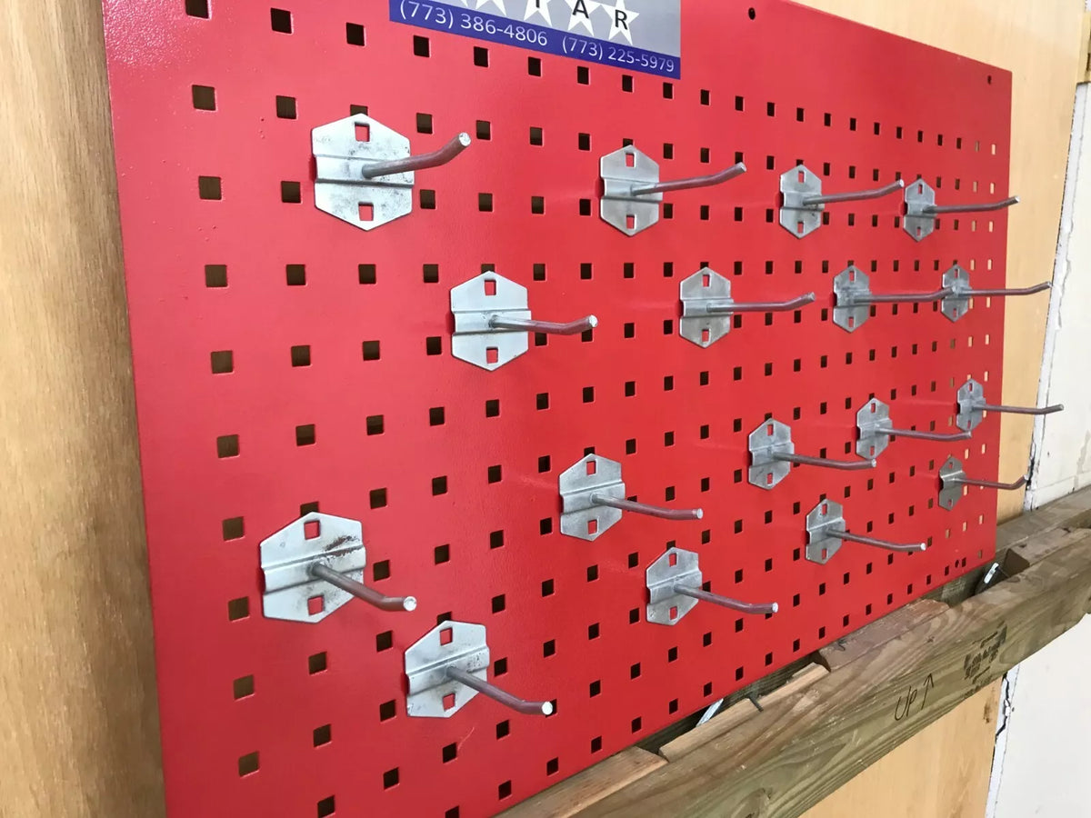 AUTO BODY FRAME MACHINE WALL MOUNT TOOL AND CLAMP BOARD WITH 17 HANGERS!!