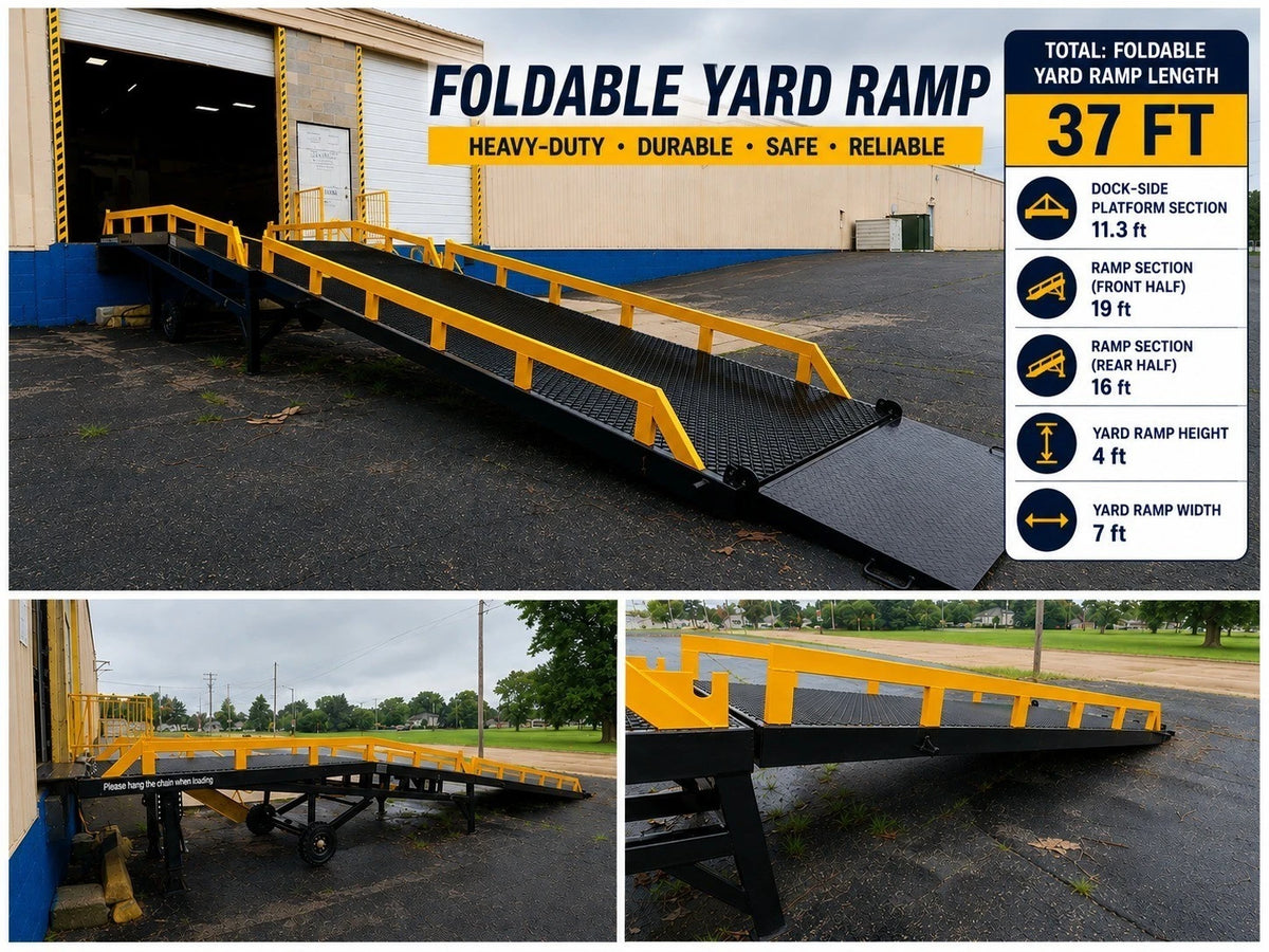 Yard Ramp, Trailer loading Dock, 35 Ft Long 83"W 22000 Lbs Capacity.