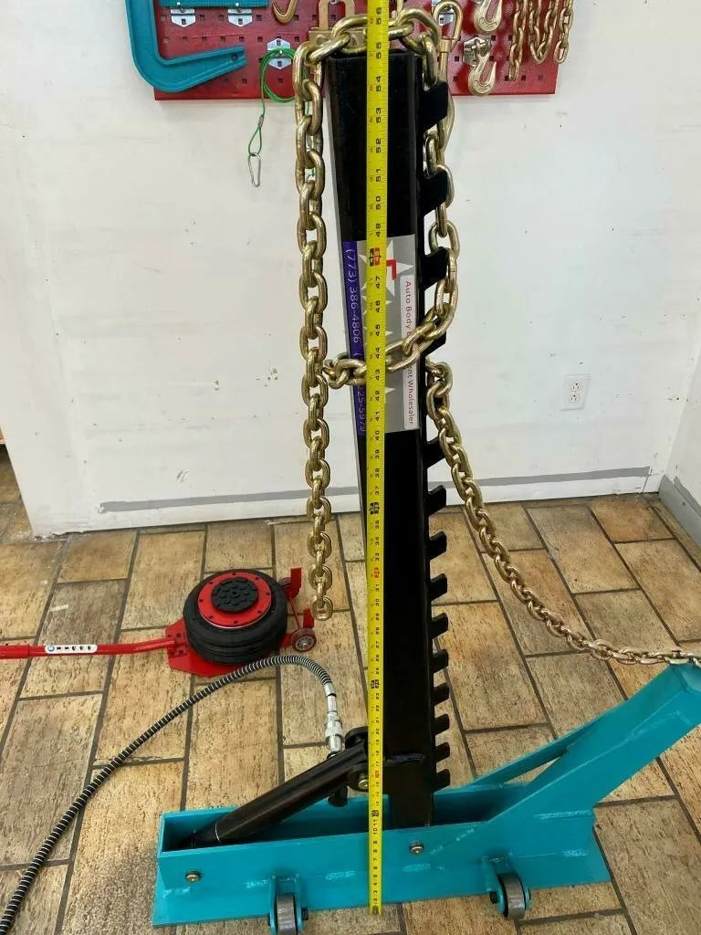 Portable Auto Body Pulling Post Frame Straightener FREE CLAMPS & 3 TON AIR JACK / free local pickup