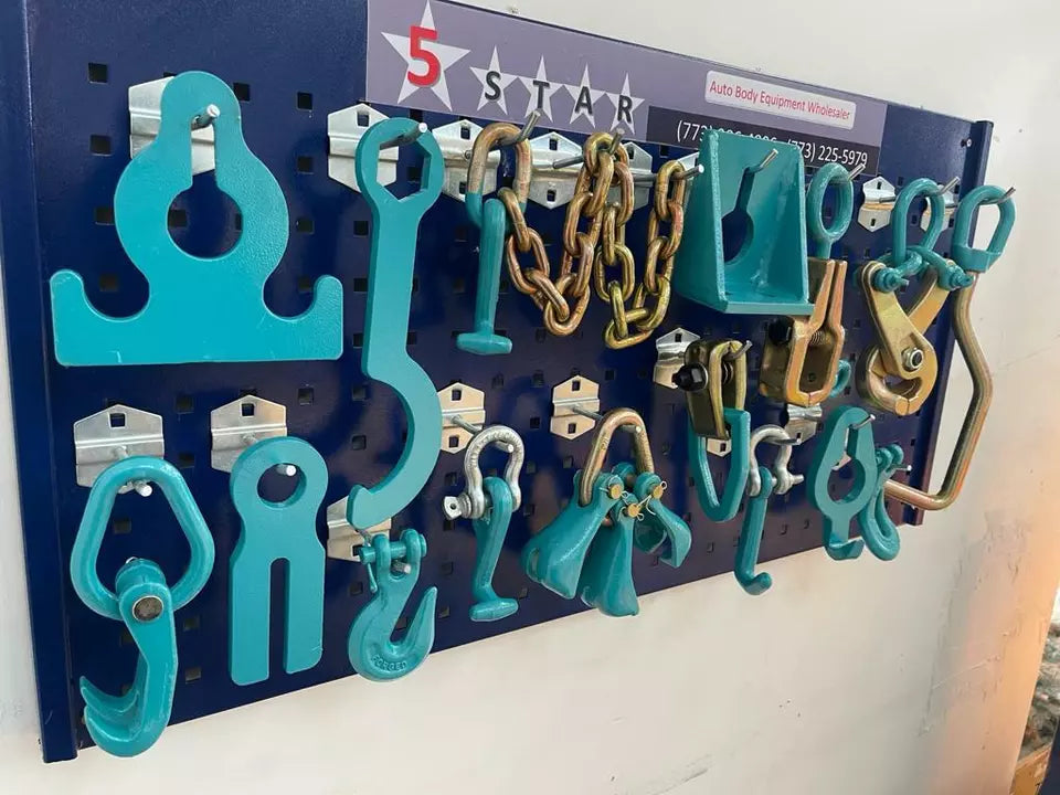 SET#70 - 16 PIECE HEAVY DUTY AUTO BODY FRAME MACHINE CLAMPS SET & PULLING TOOLS SET#70 - 16 PIECE HEAVY DUTY AUTO BODY FRAME MACHINE CLAMPS SET & PULLING TOOLS