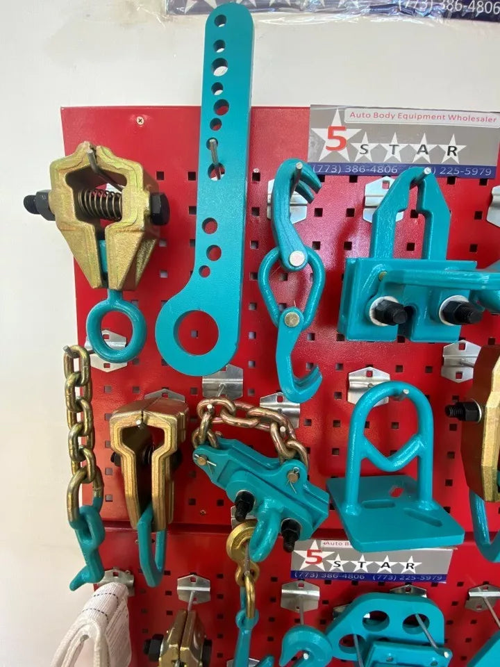 SET#75 -33 PIECE HEAVY DUTY AUTO BODY FRAME MACHINE PULLING TOOLS & CLAMPS SET#75 -33 PIECE HEAVY DUTY AUTO BODY FRAME MACHINE PULLING TOOLS & CLAMPS