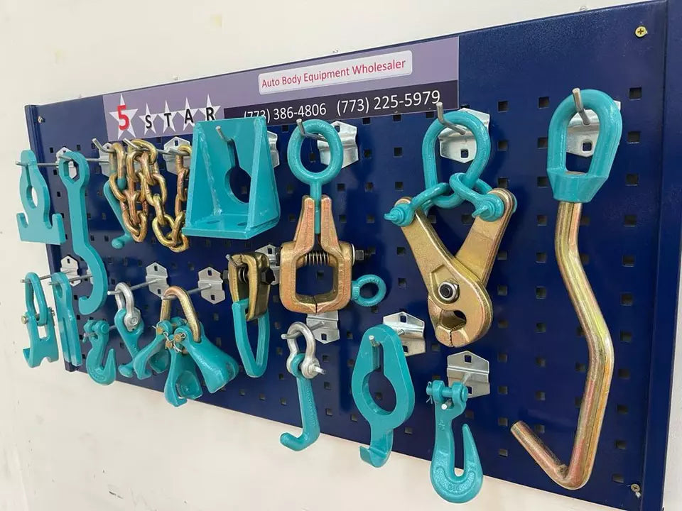 SET#70 - 16 PIECE HEAVY DUTY AUTO BODY FRAME MACHINE CLAMPS SET & PULLING TOOLS SET#70 - 16 PIECE HEAVY DUTY AUTO BODY FRAME MACHINE CLAMPS SET & PULLING TOOLS