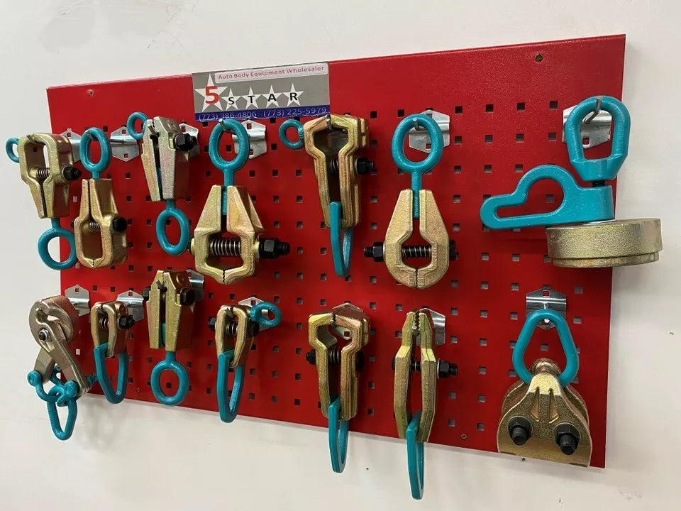 SET#58 HEAVY DUTY AUTO BODY FRAME MACHINE 14 PIECE PULLING BEST TOOLS AND CLAMPS SET#58 HEAVY DUTY AUTO BODY FRAME MACHINE 14 PIECE PULLING BEST TOOLS AND CLAMPS