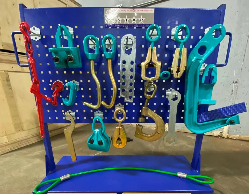 SET#71 - 18 PIECE HEAVY DUTY AUTO BODY FRAME MACHINE PULLING TOOLS & CLAMPS SET SET#71 - 18 PIECE HEAVY DUTY AUTO BODY FRAME MACHINE PULLING TOOLS & CLAMPS SET