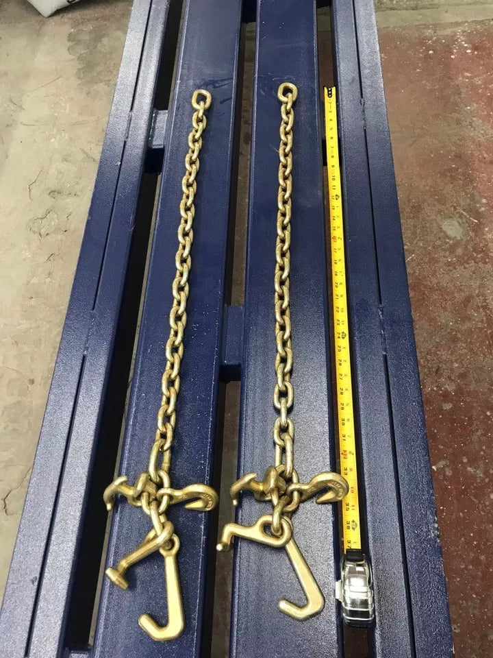 SET#56 - 2 Piece Mo Clamp Style 3 Chain RTJ Hook Frame Machine TOW TRUCK WRECKER SET#56 - 2 Piece Mo Clamp Style 3 Chain RTJ Hook Frame Machine TOW TRUCK WRECKER