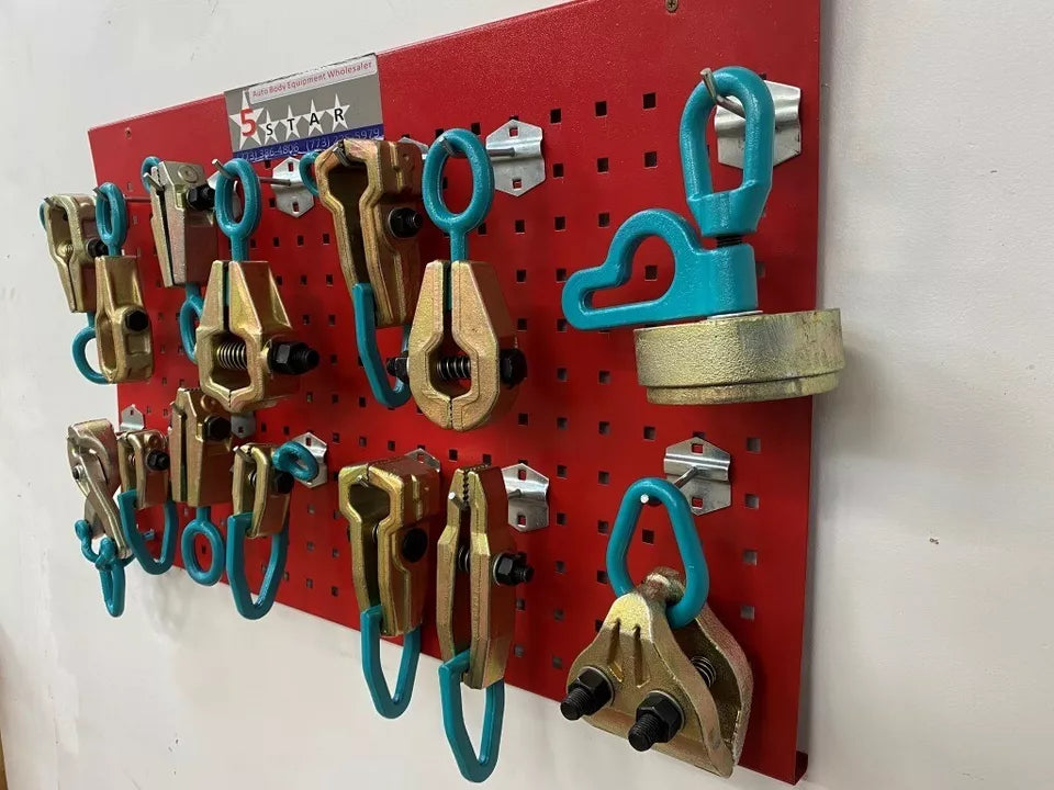 SET#58 HEAVY DUTY AUTO BODY FRAME MACHINE 14 PIECE PULLING BEST TOOLS AND CLAMPS SET#58 HEAVY DUTY AUTO BODY FRAME MACHINE 14 PIECE PULLING BEST TOOLS AND CLAMPS
