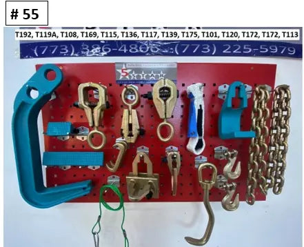 SET#55 - 16 PIECE HEAVY DUTY AUTO BODY FRAME MACHINE PULLING TOOLS AND CLAMPS SET#55 - 16 PIECE HEAVY DUTY AUTO BODY FRAME MACHINE PULLING TOOLS AND CLAMPS
