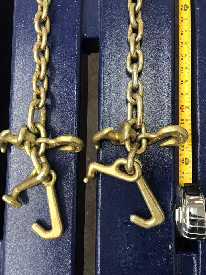 SET#56 - 2 Piece Mo Clamp Style 3 Chain RTJ Hook Frame Machine TOW TRUCK WRECKER SET#56 - 2 Piece Mo Clamp Style 3 Chain RTJ Hook Frame Machine TOW TRUCK WRECKER
