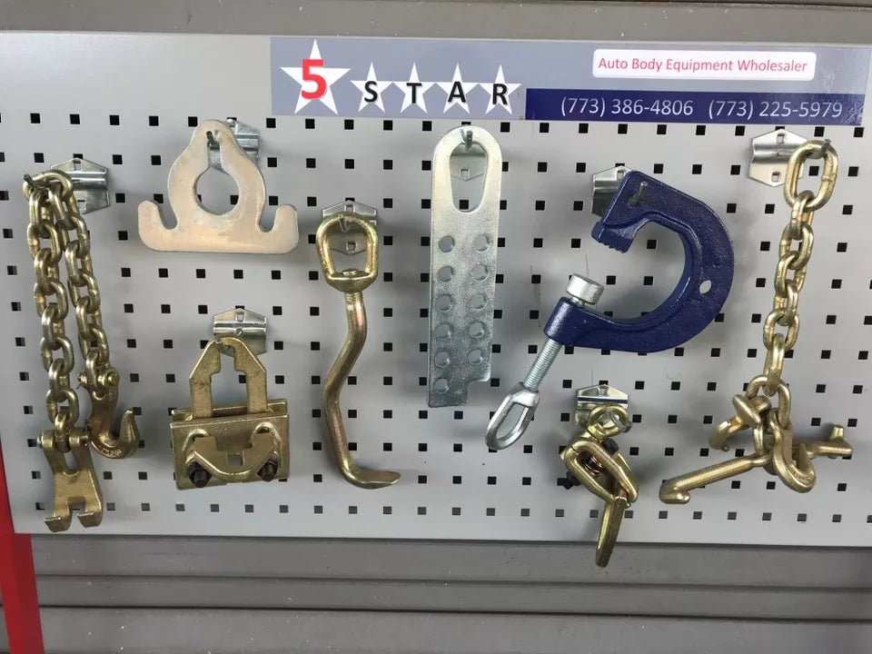 SET#4 - 8 PIECES AUTO BODY FRAME MACHINE TOOLS CHAINS CLAMP SET COMBO DEAL SET#4 - 8 PIECES AUTO BODY FRAME MACHINE TOOLS CHAINS CLAMP SET COMBO DEAL