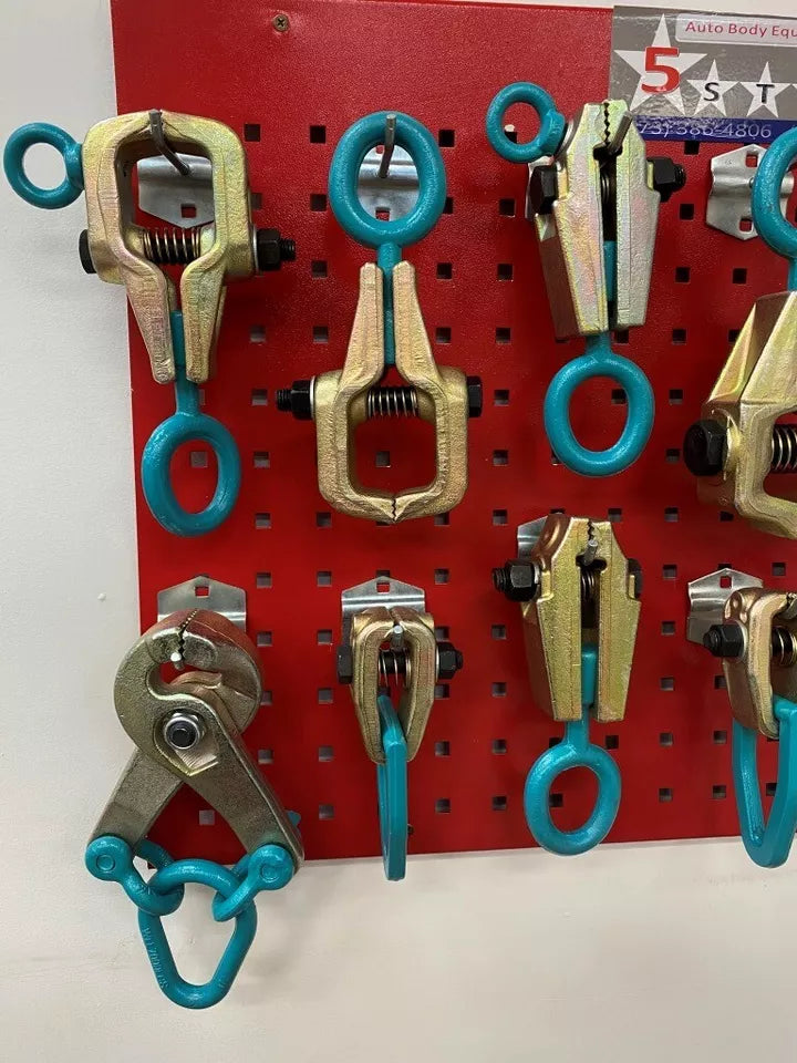 SET#58 HEAVY DUTY AUTO BODY FRAME MACHINE 14 PIECE PULLING BEST TOOLS AND CLAMPS SET#58 HEAVY DUTY AUTO BODY FRAME MACHINE 14 PIECE PULLING BEST TOOLS AND CLAMPS