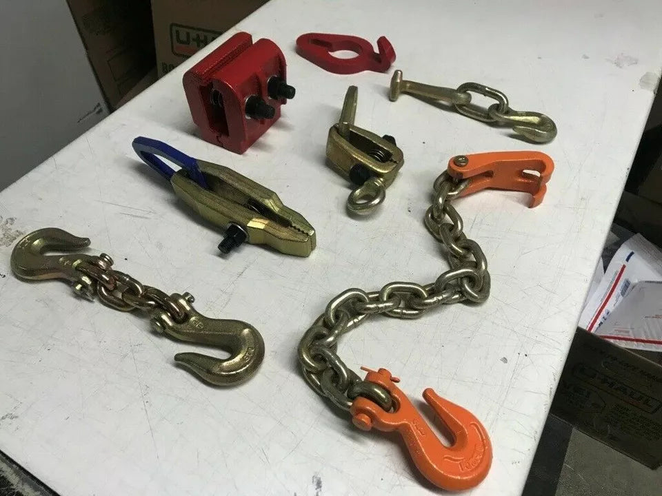 SET#19 AUTO BODY FRAME MACHINE HEAVY DUTY 7 PIECES TOOL AND CLAMP DOUBLE HOOK SET#19 AUTO BODY FRAME MACHINE HEAVY DUTY 7 PIECES TOOL AND CLAMP DOUBLE HOOK