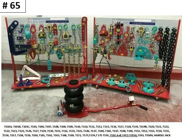 SET#65 - 65 PIECE HEAVY DUTY AUTO BODY FRAME MACHINE PULLING TOOLS & CLAMPS JACK SET#65 - 65 PIECE HEAVY DUTY AUTO BODY FRAME MACHINE PULLING TOOLS & CLAMPS JACK