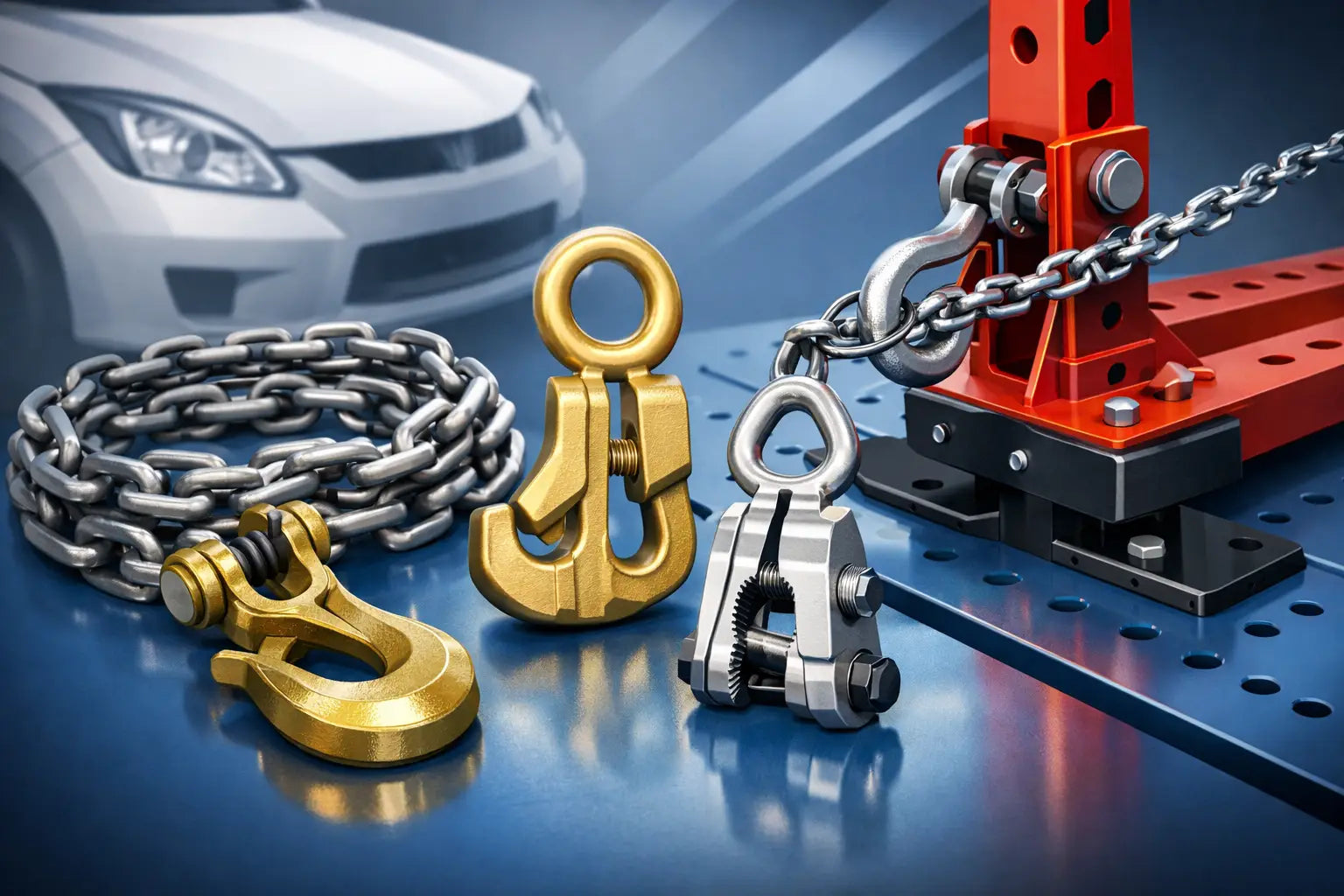 Frame Pulling Chains and Hooks for Safe Pulls