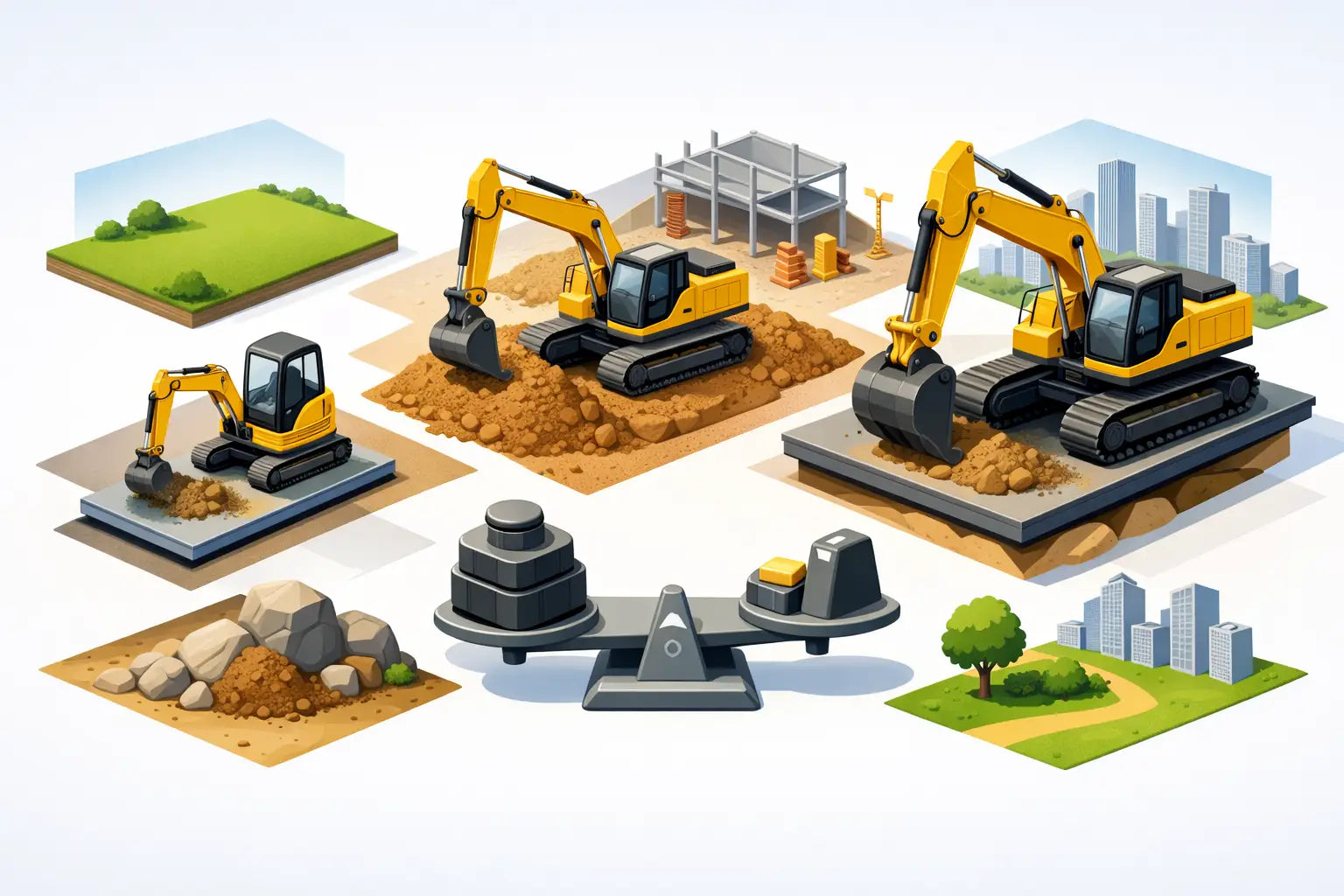 Excavator Operating Weights for Better Jobsite Fit