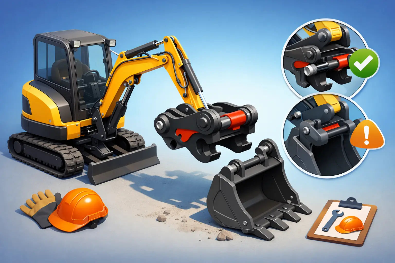 Mini Excavator Quick Coupler Fit and Safety