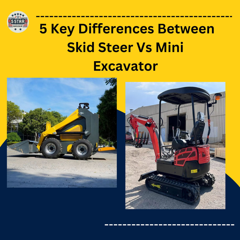 5 Key Differences Between Skid Steer Vs Mini Excavator