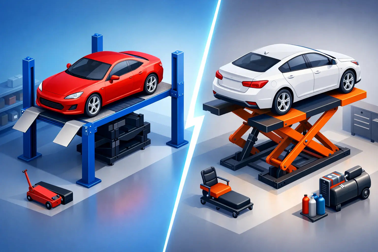 Four Post Lifts Versus Scissor Lifts