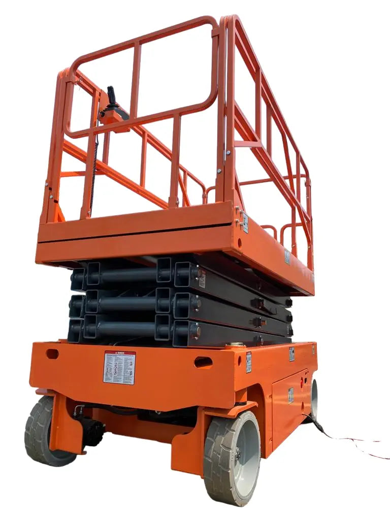 32 Feet High Scissor Lift at Construction Site
